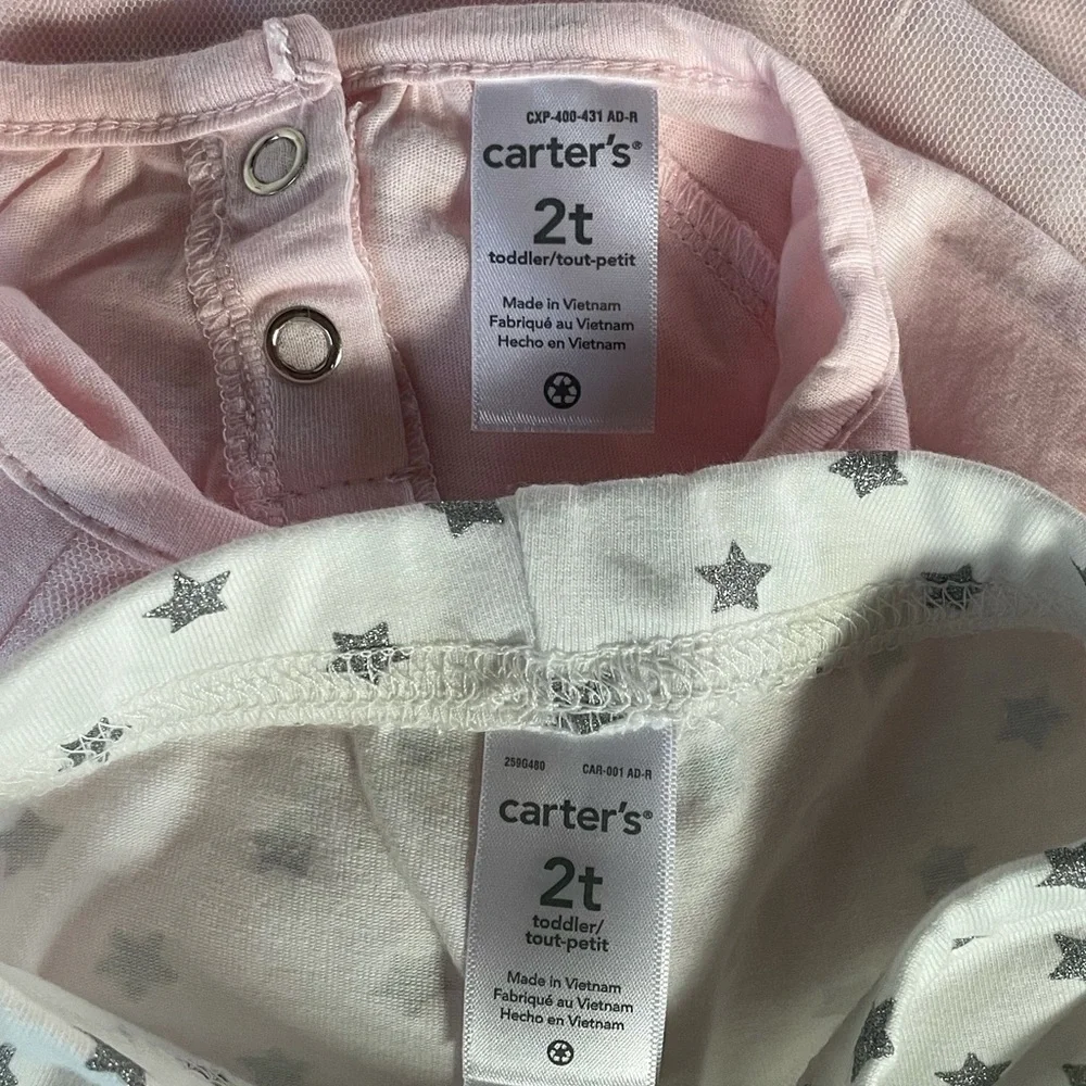 Carter’s Tulle Top and Star Leggings Set Sz 2T